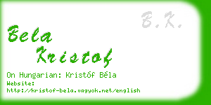 bela kristof business card